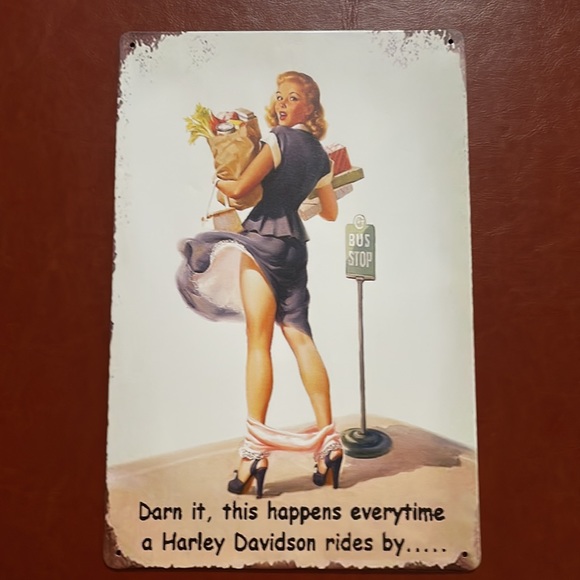 Retro Metal Tin “Darn it,This Happens Everytime a Harley Davidson Ride by - Picture 11 of 14